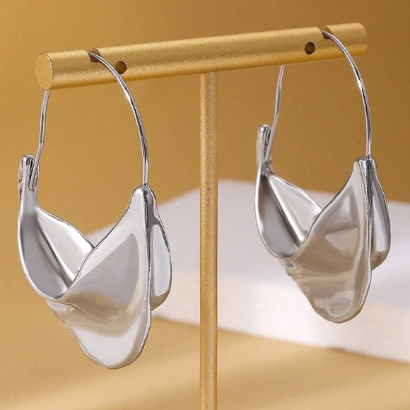 Large Hoop Statement Earrings - Picture 3 of 6